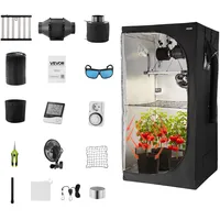 Vevor Growzelt-Set mit Vollspektrum-LED-Zuchtlicht 100 x 100 x 200 cm Schwarz