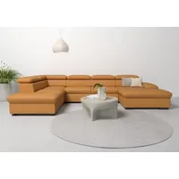 Home affaire Wohnlandschaft Alberto U-Form, mit Kopfteilverstellung, wahlweise mit Bettfunktion gelb