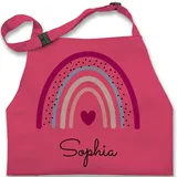 Kinderschürze Schürze Kinder Jungen Mädchen - Regenbogen Regenbögen - 2-6 Jahre - Pink - backschürze junge rainbow sophia kinderkochschürzen personalisierte name herz küchenschürze schöne - 2-6 Jahre