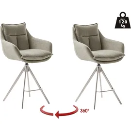 MCA Furniture Bistrostuhl MCA FURNITURE "Parker Tresenstuhl mit Armlehnen Tresenhocker", braun (cappuccino, edelstahlfarben, cappuccino), B:60cm H:98cm T:62cm, Polyester, Stühle, Bistrostuhl, Barhocker,Barmoebel,Barstuhl,360 drehbar,mit Lehne,belastbar 120 kg