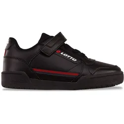 Sneaker LOTTO, Kinder, Gr. 33, rot (schwarz, rot), Synthetik, clean, sportlich, Schuhe, - vielseitig zu kombinieren