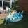 Swim Essentials Abenteuer Pool Planschbecken 210 x 150 cm (Mulitcolored Dino)