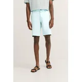 Bugatti Bermudas BUGATTI, Herren, Gr. 52, Normalgrößen, 510, mint, 98% Baumwolle, 2% Elasthan, unifarben, normal, Hosen Bermudas, im lässigen Stil