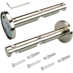 Deckenträger für Gardinenstangen LIEDECO, silber (edelstahlfarben), Ø:1,6cm, Gardinenstangenhalterungen, für Gardinenstangen Ø 16 mm