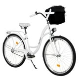 MILORD BIKES Cityrad Milord City Fahrrad Korb Damenfahrrad, 28/26 Zoll, Weiß, 1-Gang, 1 Gang weiß