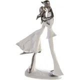 Casablanca modernes Design Casablanca - Skulptur Figur Hold Me - aus Poly weiß-Silber weiße Basis H 32