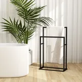 vidaXL Handtuchständer Freistehend Schwarz 48x24x78,5