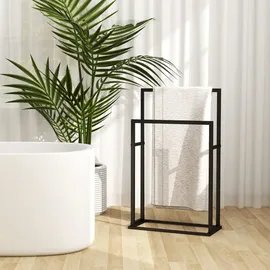 vidaXL Handtuchständer Freistehend Schwarz 48x24x78,5