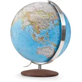 Raethgloben 1917 Verlags Fusion 3001 Classic Leuchtglobus, Meridian Edelstahl, Echtholzfuß / Räthgloben