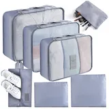 AiQInu Koffer Organizer Set, 7 Teilige Packing Cubes Packwürfel für Urlaub und Reisen, Reiseorganizer Kleidertaschen Schuhbeutel Packtaschen für Koffer