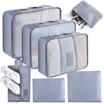 AiQInu Koffer Organizer Set, 7 Teilige Packing Cubes Packwürfel für Urlaub und Reisen, Reiseorganizer Kleidertaschen Schuhbeutel Packtaschen für Koffer