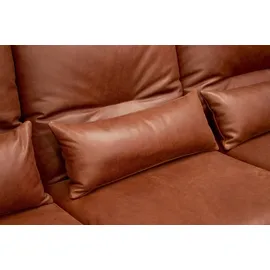 KAWOLA Sofa FENICE Ecksofa Leder Recamiere rechts burgunderrot