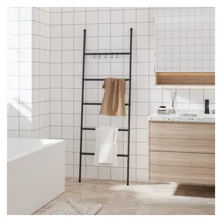 vidaXL Handtuchleiter mit 5 Ebenen Schwarz