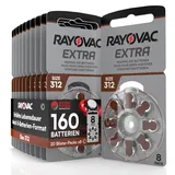 160 Hörgerätebatterien Rayovac Extra 312 mit Sound Fusion Technologie (20 Blister à 8 Batterien)