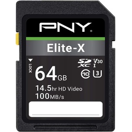 PNY SDXC Elite-x 64GB Class 10 UHS-I U3