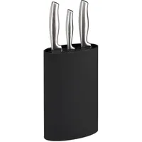 Relaxdays Messerblock oval, Messerhalter unbestückt, Messeraufbewahrung mit Borsten, HxBxT: