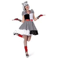 Funny Fashion Clown-Kostüm Clown Kostüm 'Karierte Suzanna' für Damen, Schwar 32/34