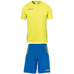 uhlsport Score Kit Set Trikot + Shorts limonengelb/azurblau 3XL