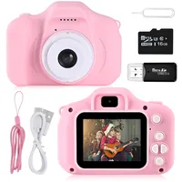 Faburo Kinderkamera, 1080P mit SD-Karte, 2.0 Display für Kinder ab 3-12 Jahre, Rosa Digitalkamera Fotoapparat für Mädchen und Jungen - Weihnachten Spielzeug Geschenk