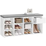 VASAGLE Schuhbank 104 x 48 x 30 cm weiß / weiß