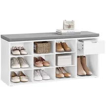 VASAGLE Schuhbank 104 x 48 x 30 cm weiß / weiß
