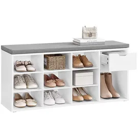 VASAGLE Schuhbank 104 x 48 x 30 cm weiß / weiß