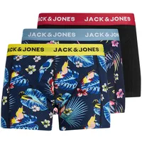 JACK & JONES Herren JACFLOWER BIRD TRUNKS Pack Noos (Packung, 3 St.), blau