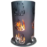 Mojawo Feuersäule Feuerkorb Feuerstelle Lagerfeuer Kaminfeuer Metall inkl Feuerrost & Schürhaken H60cm