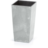 Prosperplast Blumentopf mit Einsa, beton, 220x220x420 (B 22 x H 42 x T 22 cm, grau in Betonoptik)