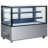 HENDI Arktic Kühlvitrine 233375, silber, 510 Liter, 2 Regalböden, doppelt verglast