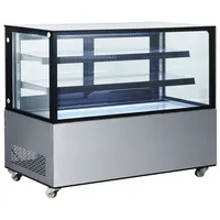 HENDI Arktic Kühlvitrine 233375, silber, 510 Liter, 2 Regalböden, doppelt verglast