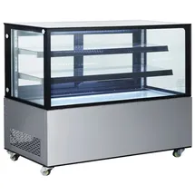 HENDI Arktic Kühlvitrine 233375, silber, 510 Liter, 2 Regalböden, doppelt verglast
