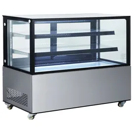 HENDI Arktic Kühlvitrine 233375, silber, 510 Liter, 2 Regalböden, doppelt verglast