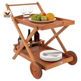 CASARIA Servierwagen mit Rollen Holz