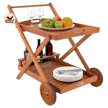 CASARIA Servierwagen mit Rollen Holz