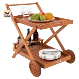 CASARIA Servierwagen mit Rollen Holz