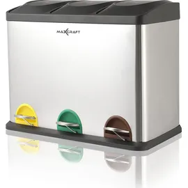 MAXCRAFT Mülleimer 54 l Silber