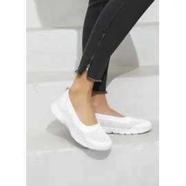 LASCANA Sneaker Ballerinas ultraleichter Slipper Mesh weiß