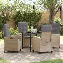 vidaXL Garten Essgruppe 5-tlg. Beige
