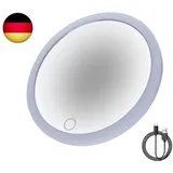 Vergrößerungsspiegel mit Licht, 10x Vergrößerungsspiegel mit 3 Saugnäpfen, 15cm