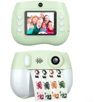 Fotografie Starter Kamera für Kinder mit Thermodruckfähigkeit, Dual 1080P Objektiven und 2,4 Zoll Bildschirm (Grün)