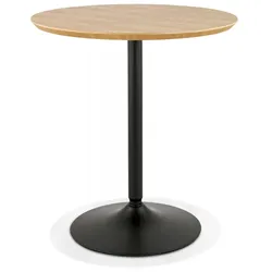 Esstisch HUSH Rundtisch aus Holz und Metall | Designer Küchentisch mit Naturfurnier | Moderner Wohnzimmertisch in Beige Schwarz | Kadima Design