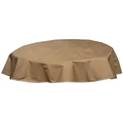 acamp Tischdecke rund 120 cm wasserabweisend mit Windport kakao
