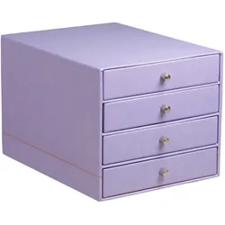 Rhodiarama Schubladenbox mit 4 geschlossenen Laden, Kunstleder, 24,8x32 ,7x22,8cm - Schwertlilie 318869C