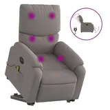 vidaXL Elektrischer Massagesessel mit Aufstehhilfe Taupe Stoff