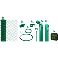 GAH Alberts Alberts Set Maschendrahtzaun zum Einbetonieren, grün (1250 mm)