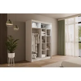 altdecor Schiebetürenschrank PEKA3 150 x 215 x 61 cm Weiß