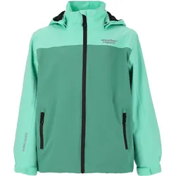 Outdoorjacke WEATHER REPORT "Borise Jr.", Kinder, Gr. 104, grün (mint), 90% Polyester, 10% Elasthan, mehrfarbig, casual, normal, hoch geschlossener Ausschnitt, Langarm, Jacken, mit wasserdichter Ausstattung