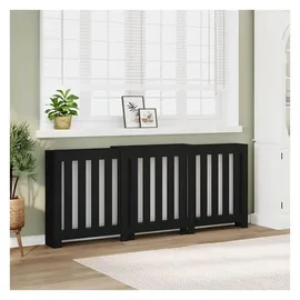 vidaXL Heizkörperverkleidung Schwarz 205x21,5x83,5 cm Holzwerkstoff