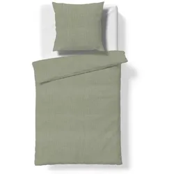 fleuresse Bettwäsche Faro 155 x 220 cm Musselin Salbei